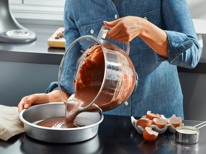 A spouted glass bowl