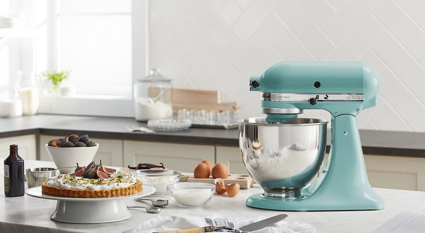Teal KitchenAid® stand mixer