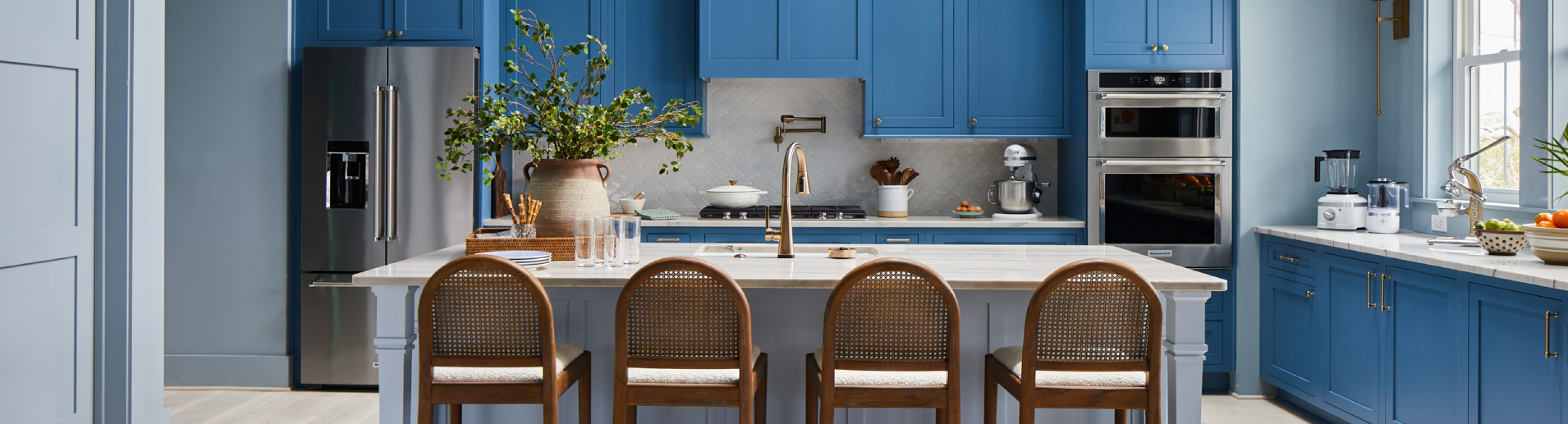 Open concept kitchen with KitchenAid® appliances