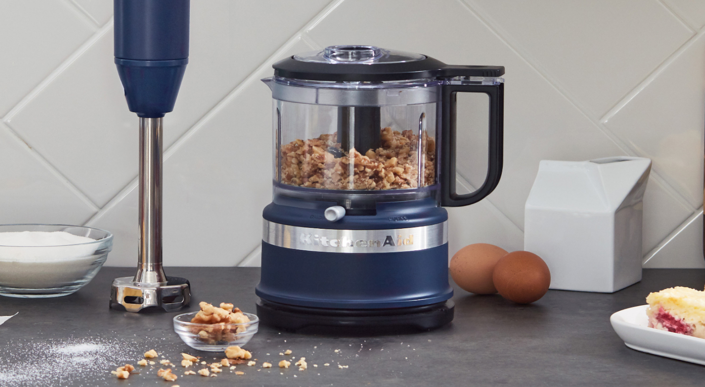 Ground almonds in a KitchenAid® food processor
