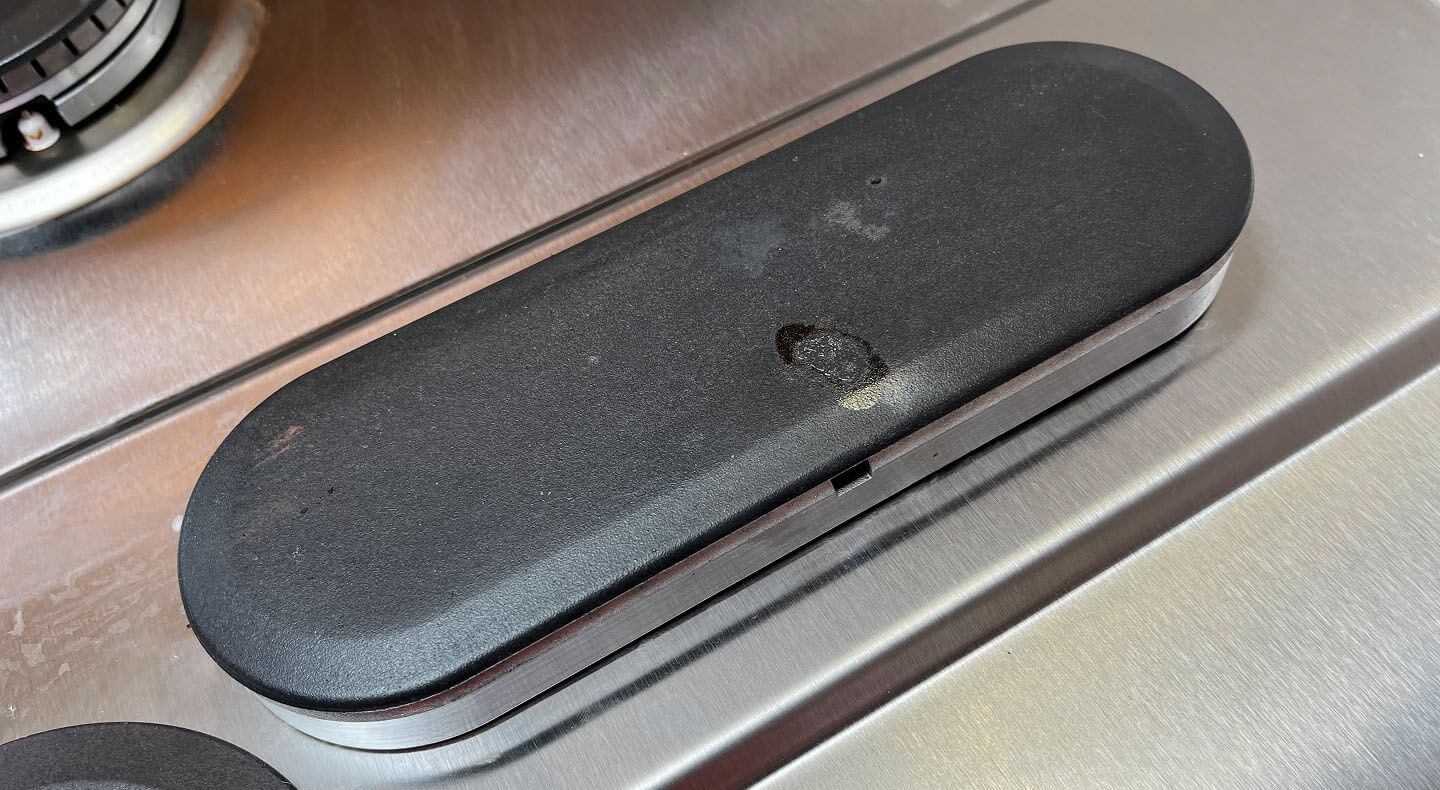 An image of a drip of baked on grease