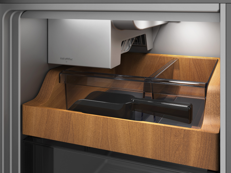 A closeup of an interior shelf of a KitchenAid® refrigerator.