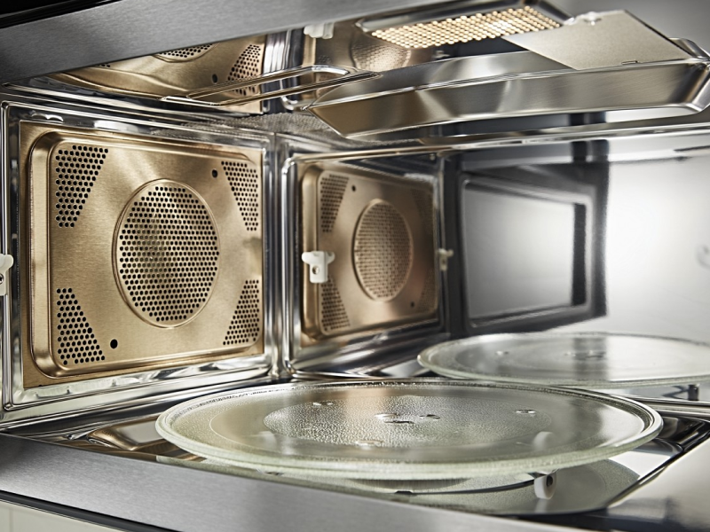 Interior of a microwave