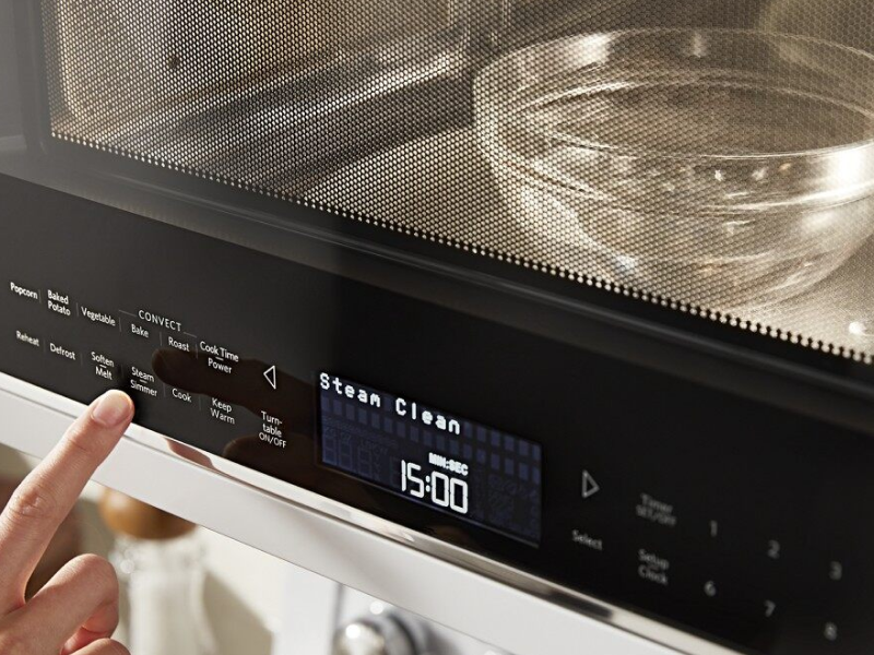 Person microwaving a bowl of water