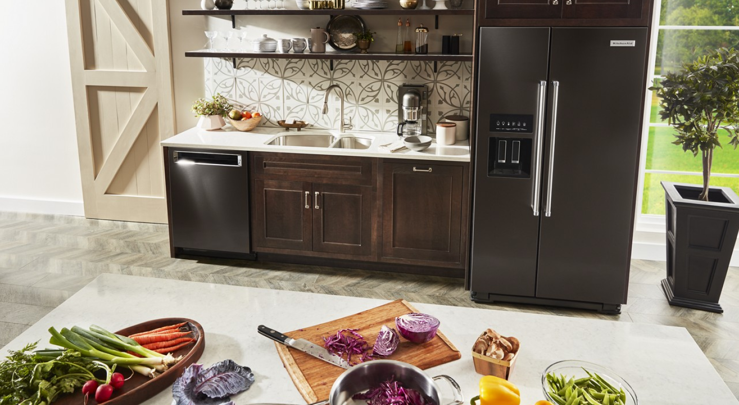 Fresh vegetable ingredients being prepped on countertop