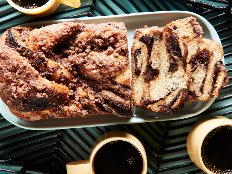 Slicked babka in a bread pan Slicked babka in a bread pan