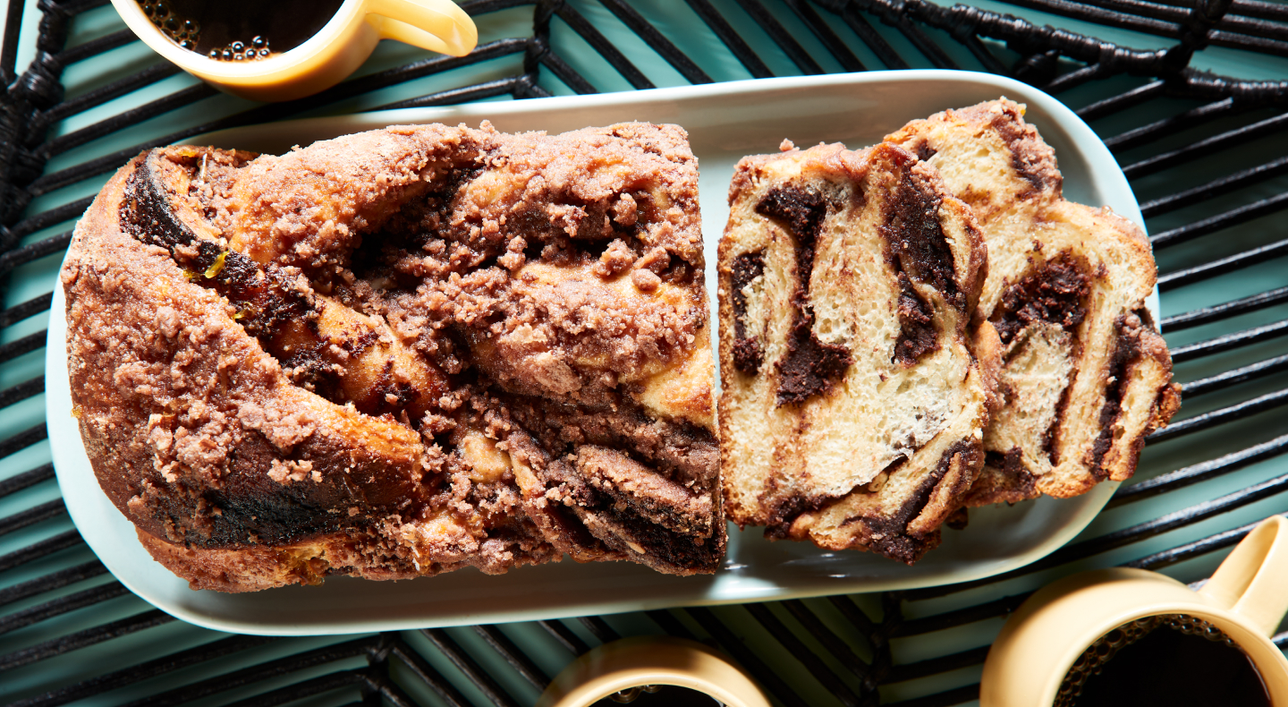 Slicked babka in a bread pan Slicked babka in a bread pan