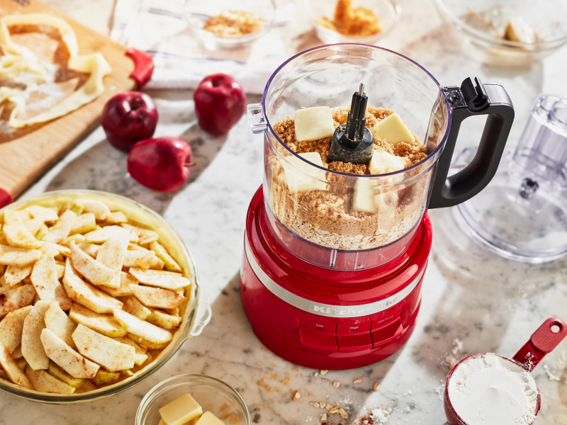 Ingredients being processed in KitchenAid® food processor Ingredients being processed in KitchenAid® food processor