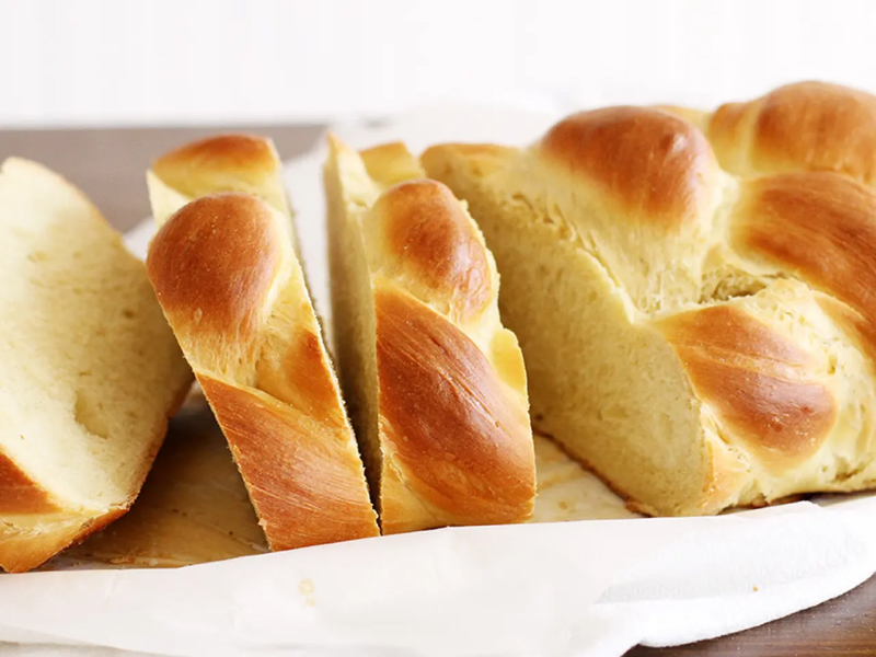 Sliced challah bread Sliced challah bread