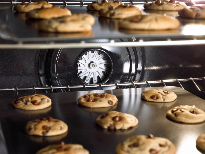 Chocolate chip cookies baking in the oven Chocolate chip cookies baking in the oven