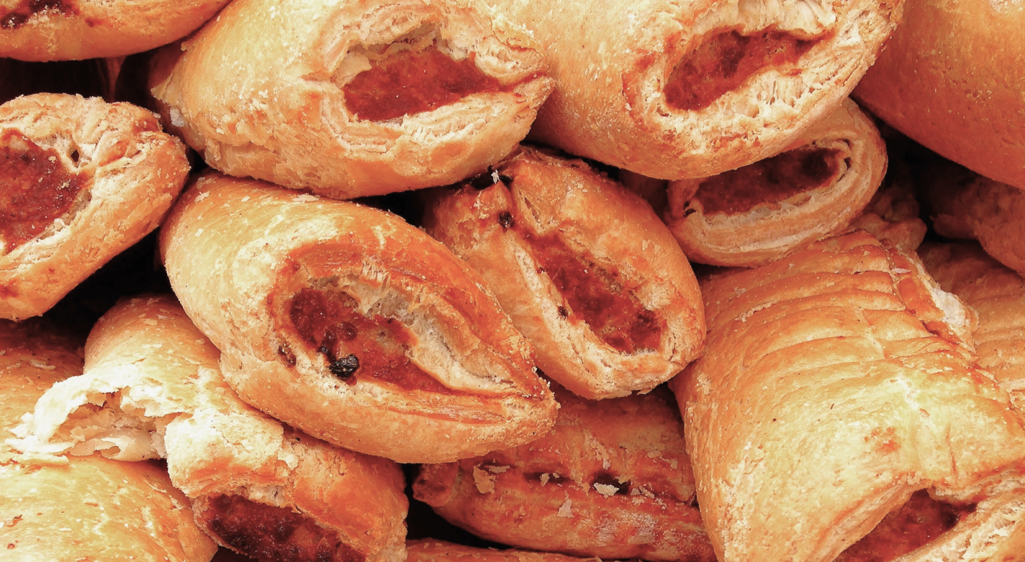 Stack of breakfast pastries Stack of breakfast pastries