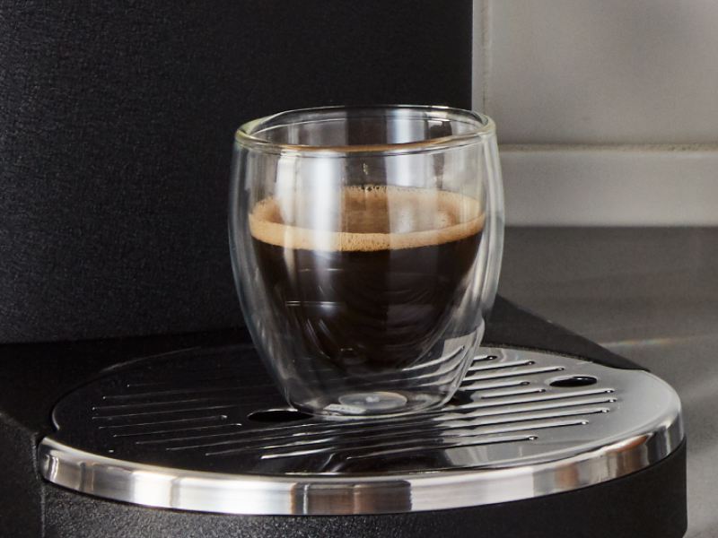 Glass cup of doppio