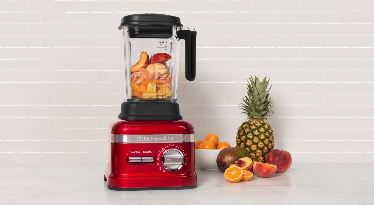 Fruits ready to blend in a KitchenAid® blender Fruits ready to blend in a KitchenAid® blender
