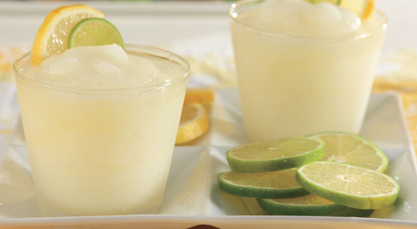 Glasses with frozen lemonade drinks Glasses with frozen lemonade drinks