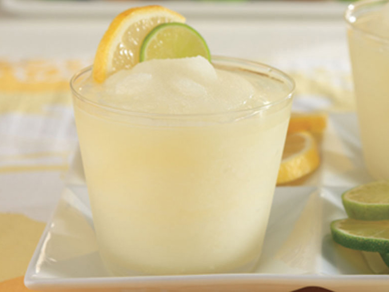 Glasses with frozen lemonade drinks Glasses with frozen lemonade drinks