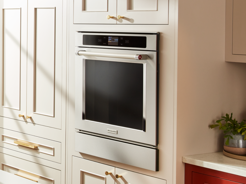 A KitchenAid® wall oven. A KitchenAid® wall oven.