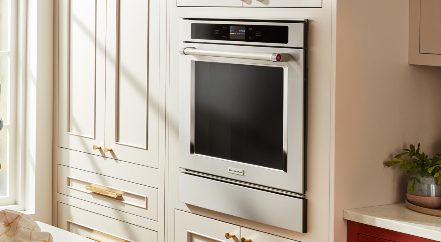 A KitchenAid® wall oven. A KitchenAid® wall oven.