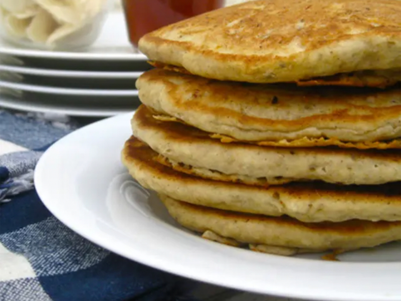 Close-up of stack of pancakes  Close-up of stack of pancakes