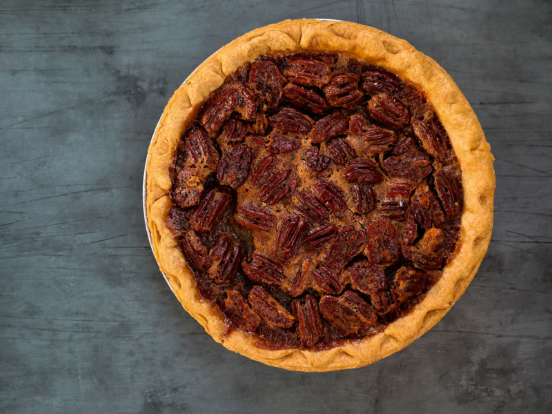 A homemade pecan pie A homemade pecan pie