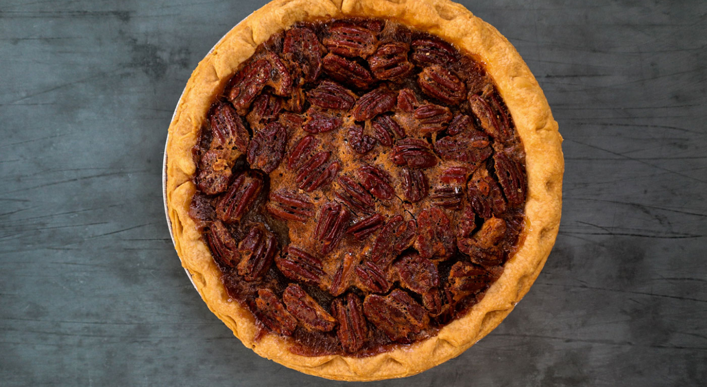 A homemade pecan pie A homemade pecan pie