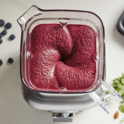 Fruit mixture in a blender