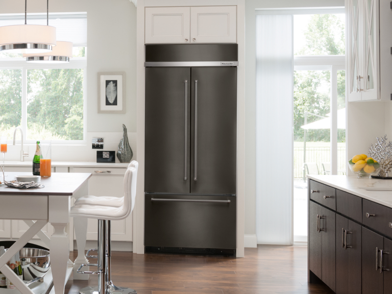 Black French door KitchenAid® refrigerator