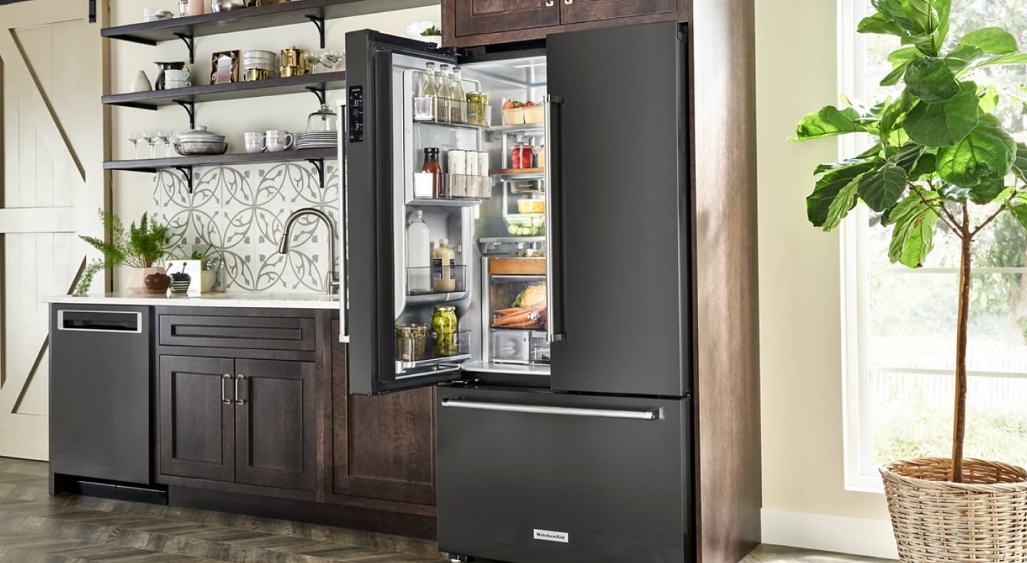 KitchenAid® black stainless steel French door refrigerator KitchenAid® black stainless steel French door refrigerator