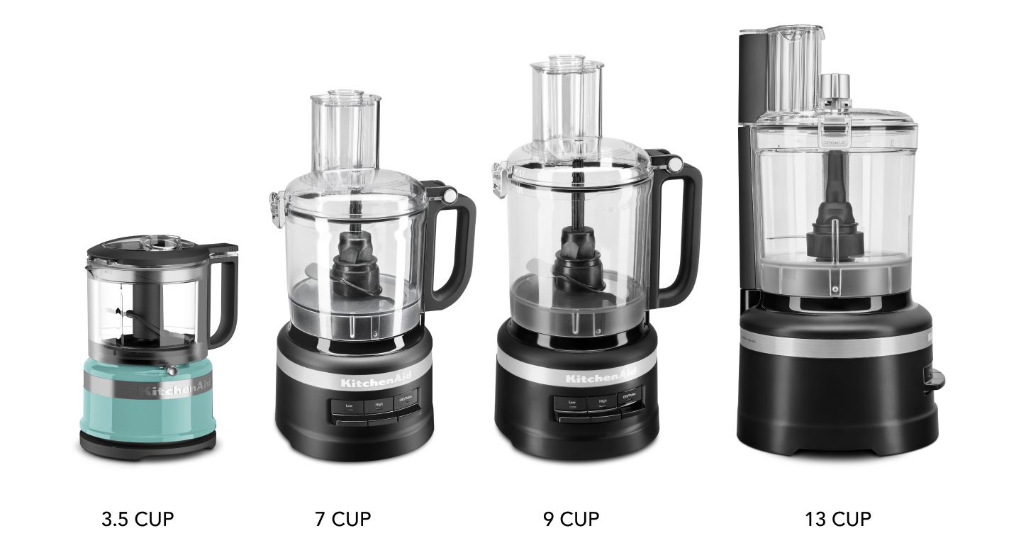 Food processor sizes comparison Food processor side-by-side sizes comparison