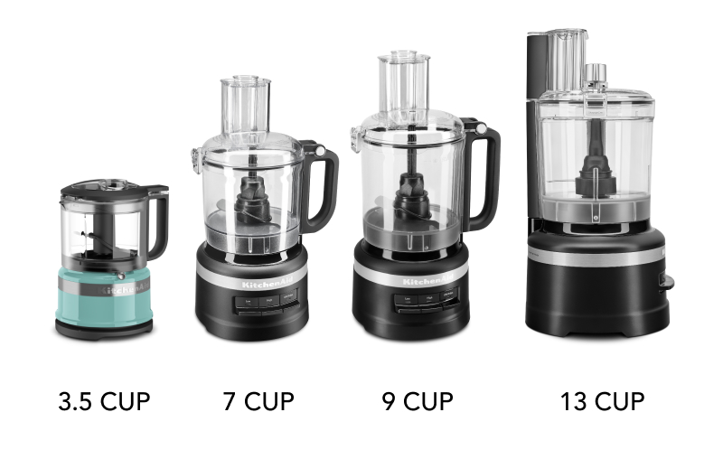 Food processor sizes comparison Food processor side-by-side sizes comparison