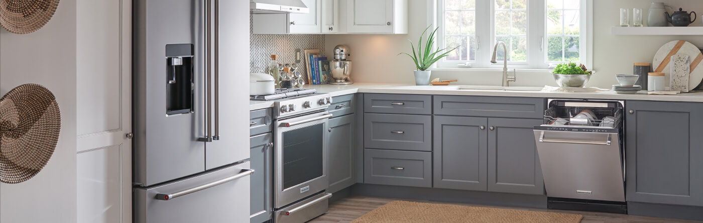 A bright kitchen with stainless steel appliances