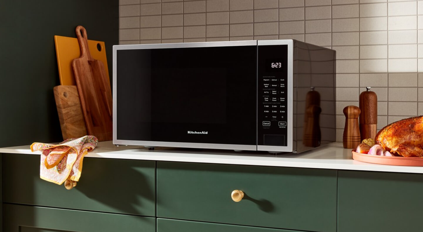 Sleek KitchenAid® countertop microwave