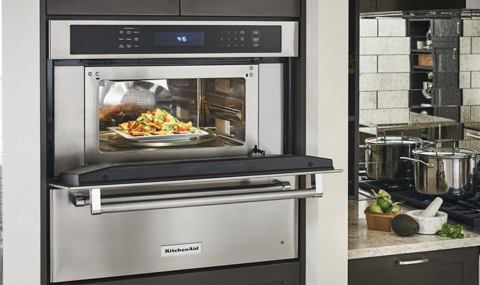 Nachos inside a KitchenAid® Built-In Microwave Nachos inside a KitchenAid® Built-In Microwave