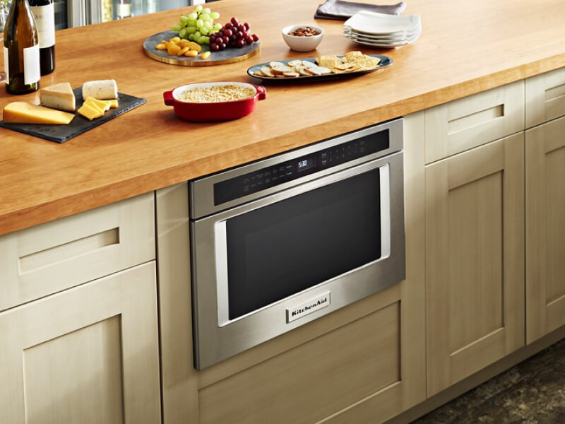 Undercounter KitchenAid® microwave built into cabinetry Undercounter KitchenAid® microwave built into cabinetry