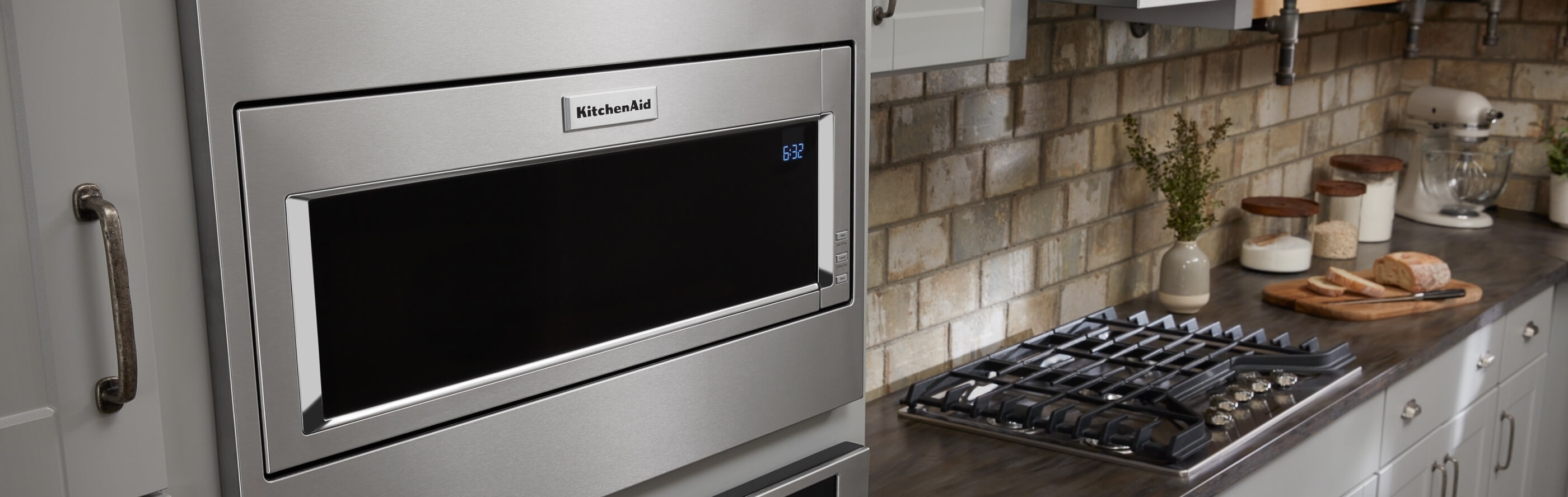 Stainless steel, combination microwave and wall oven from KitchenAid brand