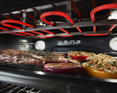 Foods crisping under broiler element