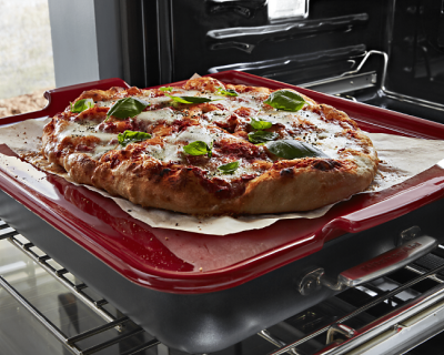 Pizza on baking stone