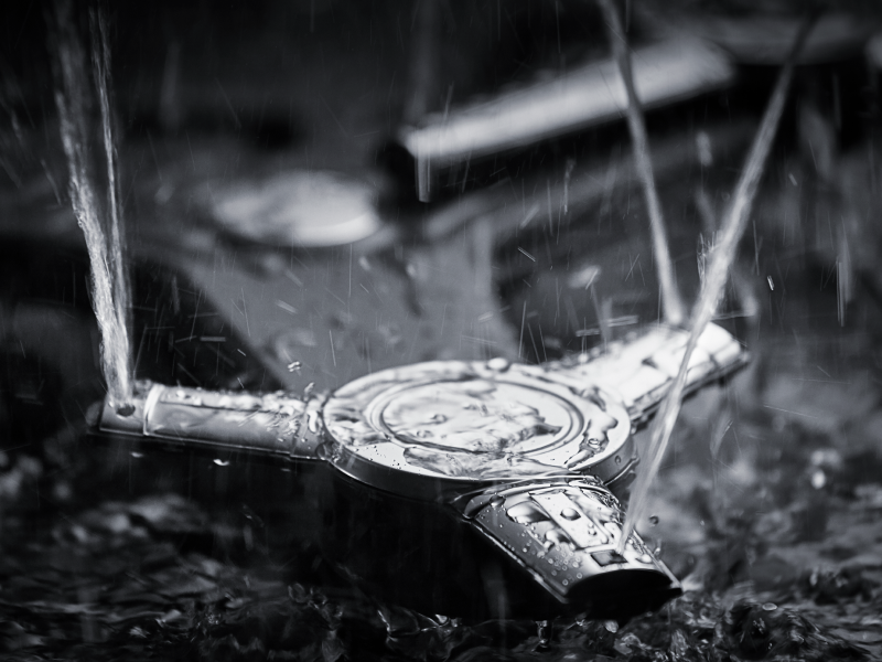 Close-up of dishwasher spray arm