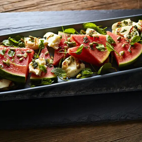 Grilled Halloumi and watermelon salad