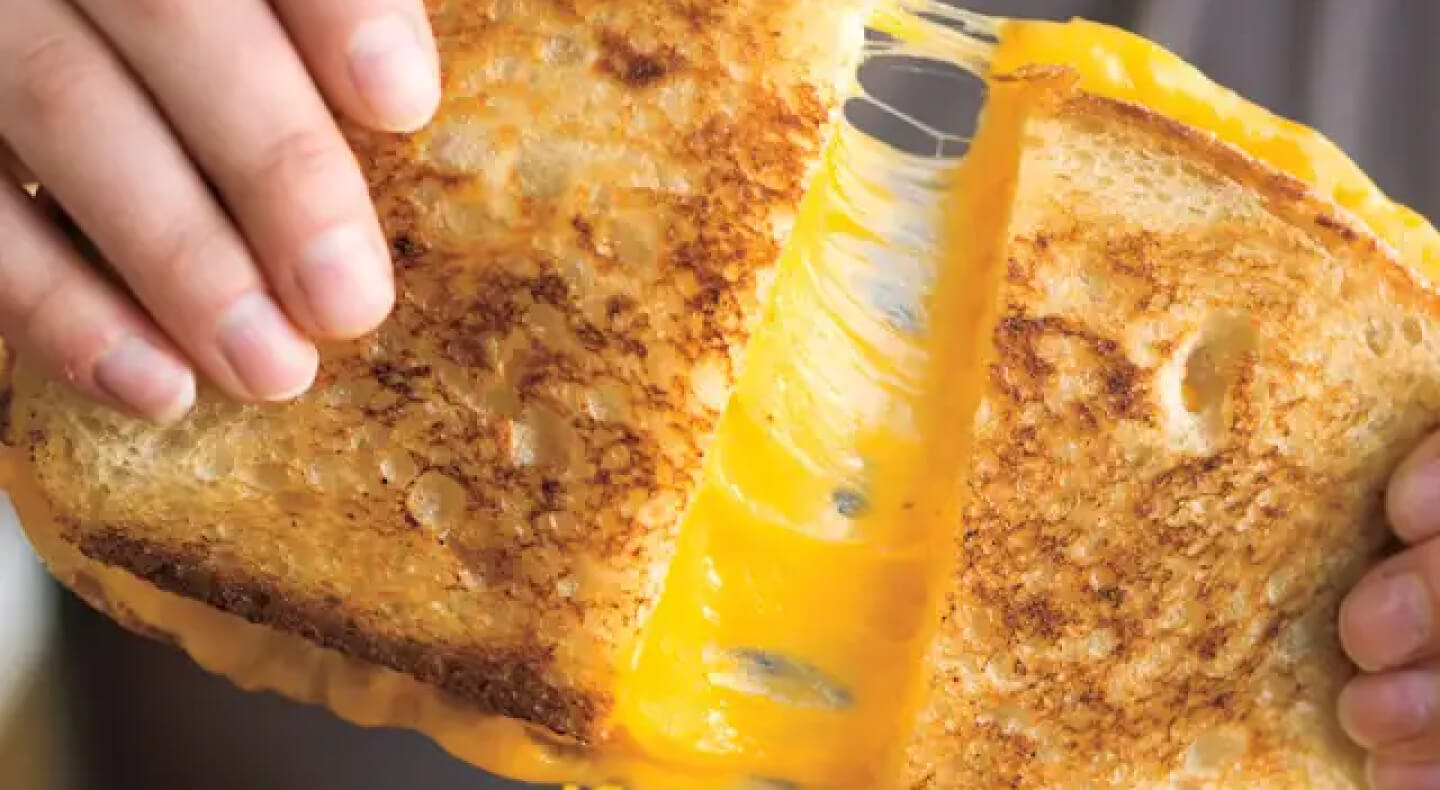 Pulled apart grilled cheese