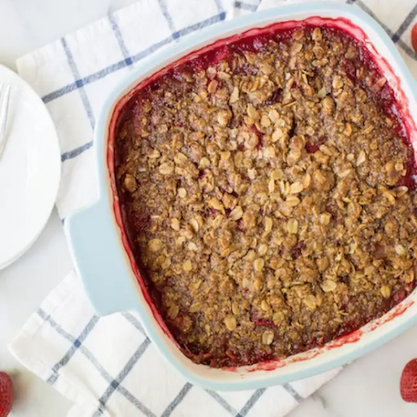 Rhubarb pistachio baked oatmeal.