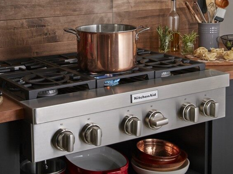 A KitchenAid® gas range.