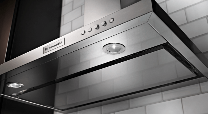 KitchenAid® range hood in a sleek kitchen