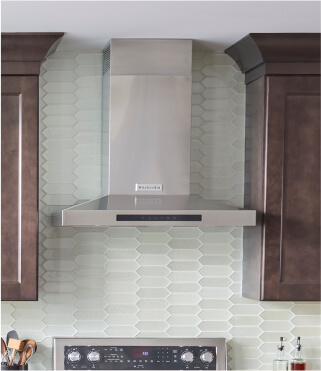 A KitchenAid® range hood in a kitchen