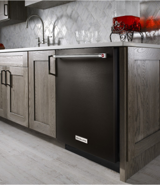 Top control dishwasher in a modern kitchen