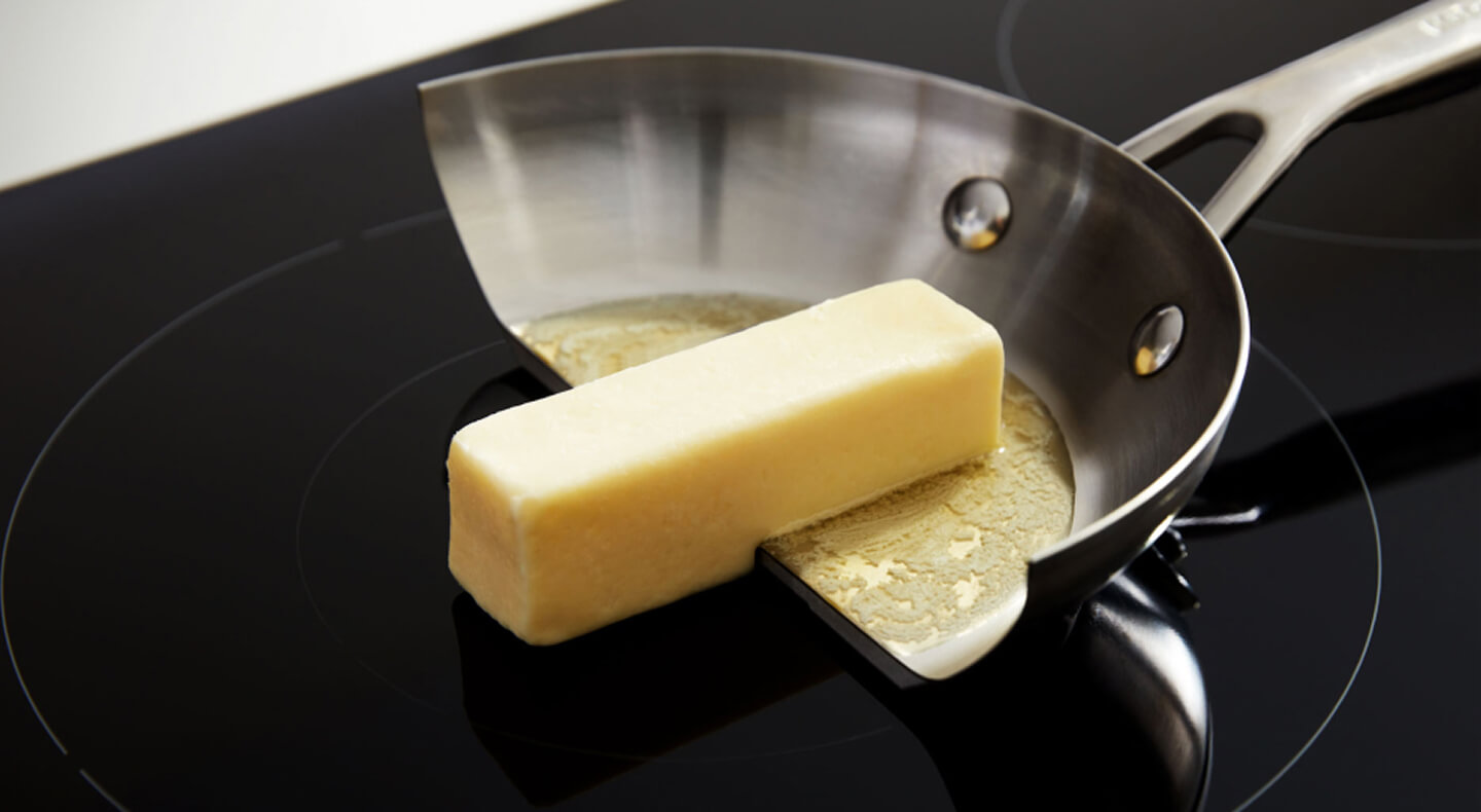 Butter cooking on pan but not on the surface of an induction cooktop Butter cooking on pan but not on the surface of an induction cooktop