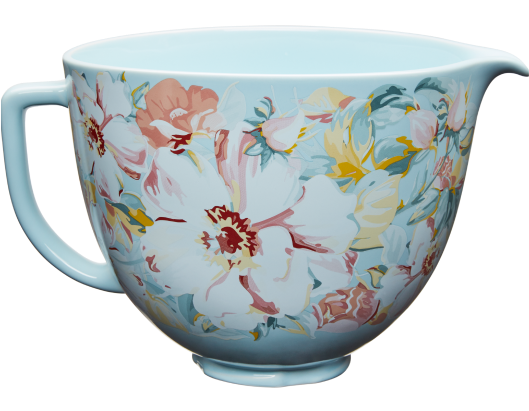 A 5 Quart White Gardenia Ceramic Bowl