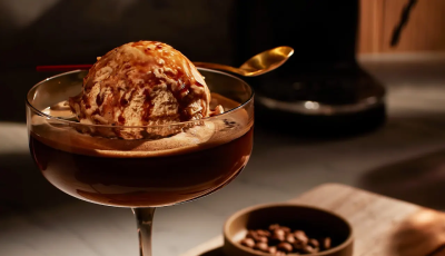 Affogato in an martini glass