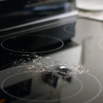 Cleaning solution on an induction cooktop