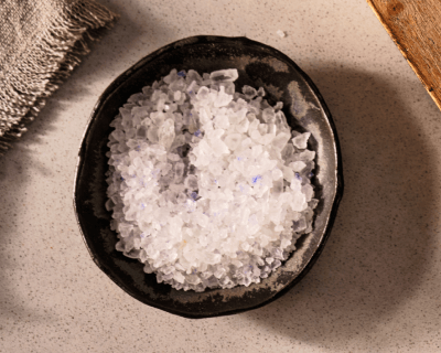 Small bowl of sea salt