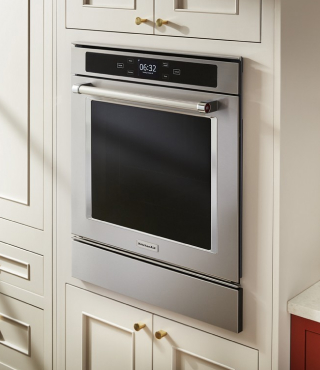 Wall oven set in cabinetry